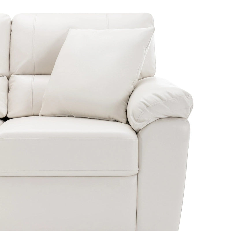 Kunstleder-Dreisitzer-Sofa mit hoher Rückenlehne und gepolsterten Armlehnen 210 cm B x 82,5 cm T x 96,5 cm H