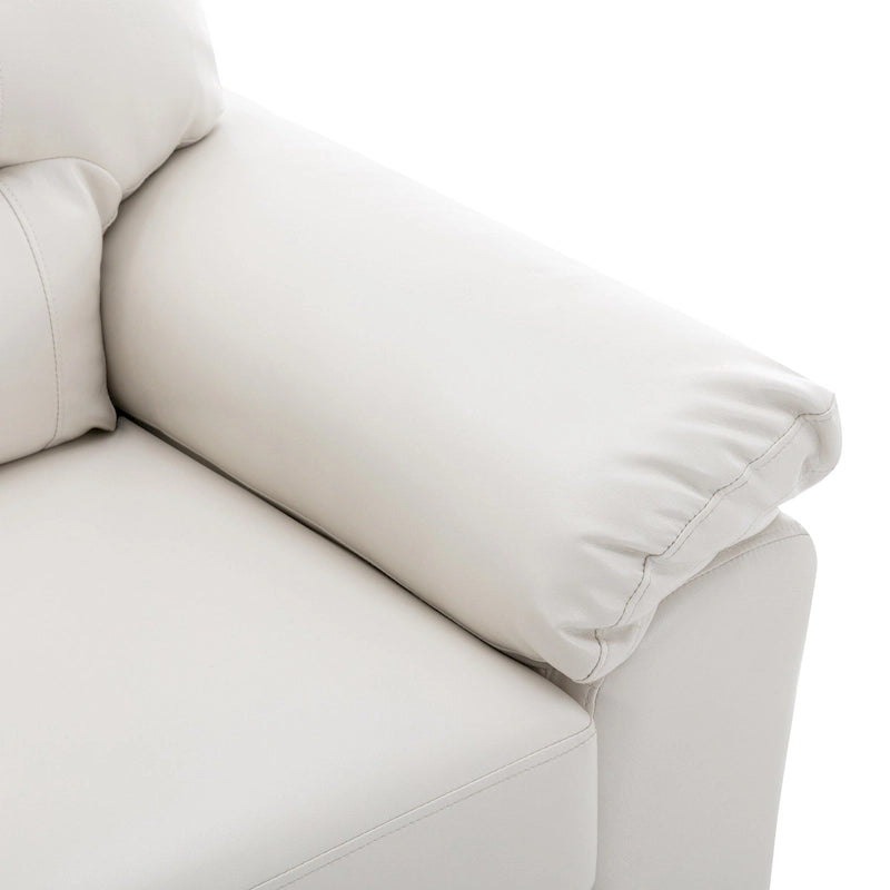 Kunstleder-Dreisitzer-Sofa mit hoher Rückenlehne und gepolsterten Armlehnen 210 cm B x 82,5 cm T x 96,5 cm H