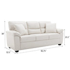Kunstleder-Dreisitzer-Sofa mit hoher Rückenlehne und gepolsterten Armlehnen 210 cm B x 82,5 cm T x 96,5 cm H