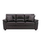 Kunstleder-Dreisitzer-Sofa mit hoher Rückenlehne und gepolsterten Armlehnen 210 cm B x 82,5 cm T x 96,5 cm H