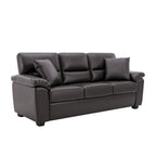 Kunstleder-Dreisitzer-Sofa mit hoher Rückenlehne und gepolsterten Armlehnen 210 cm B x 82,5 cm T x 96,5 cm H
