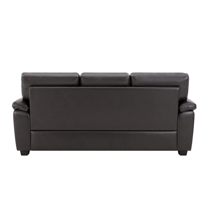 Kunstleder-Dreisitzer-Sofa mit hoher Rückenlehne und gepolsterten Armlehnen 210 cm B x 82,5 cm T x 96,5 cm H