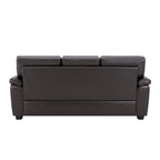 Kunstleder-Dreisitzer-Sofa mit hoher Rückenlehne und gepolsterten Armlehnen 210 cm B x 82,5 cm T x 96,5 cm H