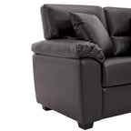 Kunstleder-Dreisitzer-Sofa mit hoher Rückenlehne und gepolsterten Armlehnen 210 cm B x 82,5 cm T x 96,5 cm H
