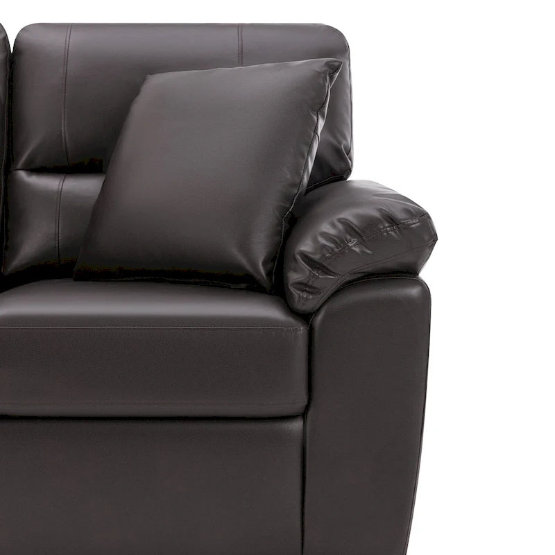 Kunstleder-Dreisitzer-Sofa mit hoher Rückenlehne und gepolsterten Armlehnen 210 cm B x 82,5 cm T x 96,5 cm H