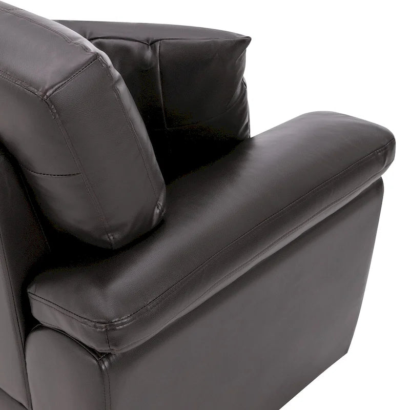 Kunstleder-Dreisitzer-Sofa mit hoher Rückenlehne und gepolsterten Armlehnen 210 cm B x 82,5 cm T x 96,5 cm H