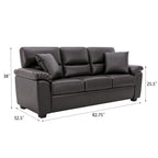 Kunstleder-Dreisitzer-Sofa mit hoher Rückenlehne und gepolsterten Armlehnen 210 cm B x 82,5 cm T x 96,5 cm H