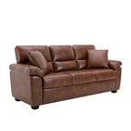 Kunstleder-Dreisitzer-Sofa mit hoher Rückenlehne und gepolsterten Armlehnen 210 cm B x 82,5 cm T x 96,5 cm H