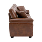 Kunstleder-Dreisitzer-Sofa mit hoher Rückenlehne und gepolsterten Armlehnen 210 cm B x 82,5 cm T x 96,5 cm H
