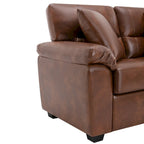 Kunstleder-Dreisitzer-Sofa mit hoher Rückenlehne und gepolsterten Armlehnen 210 cm B x 82,5 cm T x 96,5 cm H