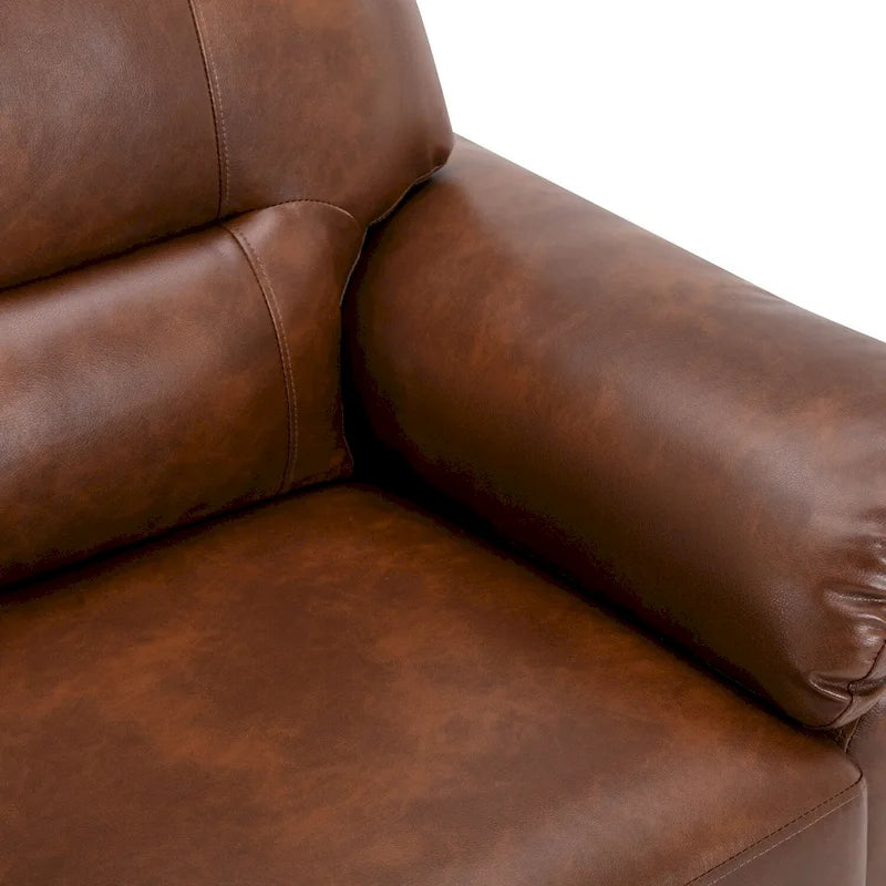 Kunstleder-Dreisitzer-Sofa mit hoher Rückenlehne und gepolsterten Armlehnen 210 cm B x 82,5 cm T x 96,5 cm H