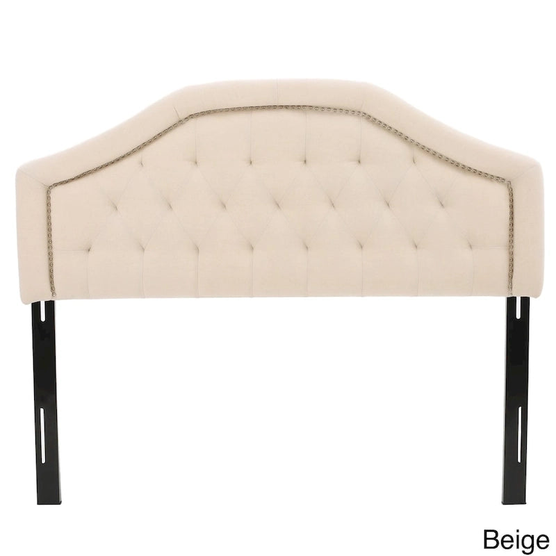 Stoffbezogenes Doppel-/Queensize-Kopfteil mit Rautensteppung und Nagelbesatz
