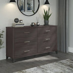 Kommode, MDF & Laminat, 6 Schubladen mit kugelgelagerten Auszügen, 150,6 cm B x 41,9 cm T x 85,9 cm H