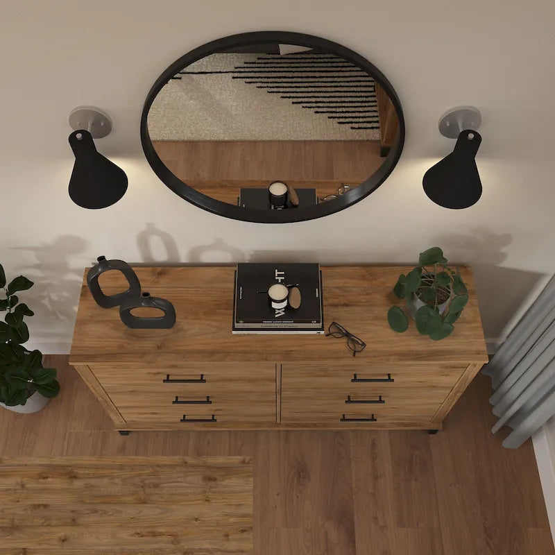 Kommode, MDF & Laminat, 6 Schubladen mit kugelgelagerten Auszügen, 150,6 cm B x 41,9 cm T x 85,9 cm H