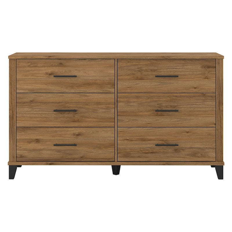 Kommode, MDF & Laminat, 6 Schubladen mit kugelgelagerten Auszügen, 150,6 cm B x 41,9 cm T x 85,9 cm H