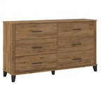Kommode, MDF & Laminat, 6 Schubladen mit kugelgelagerten Auszügen, 150,6 cm B x 41,9 cm T x 85,9 cm H