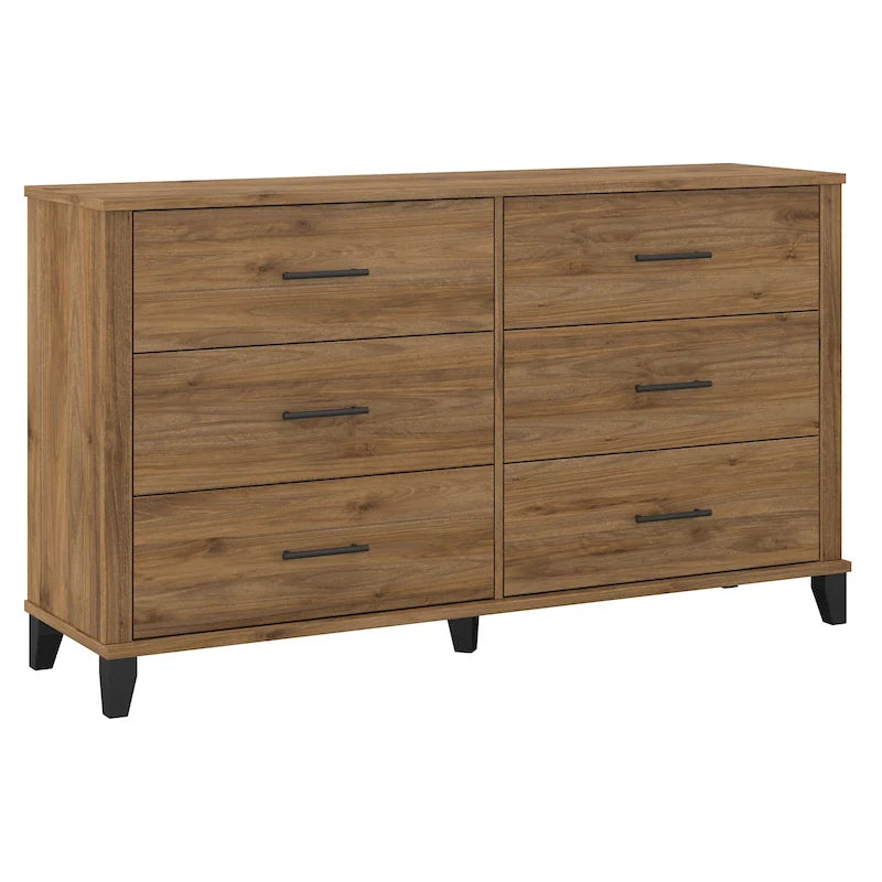 Kommode, MDF & Laminat, 6 Schubladen mit kugelgelagerten Auszügen, 150,6 cm B x 41,9 cm T x 85,9 cm H