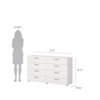 Doppelte Kommode aus Holzwerkstoff mit 8 Schubladen 140 cm B x 40 cm T x 81,7 cm H