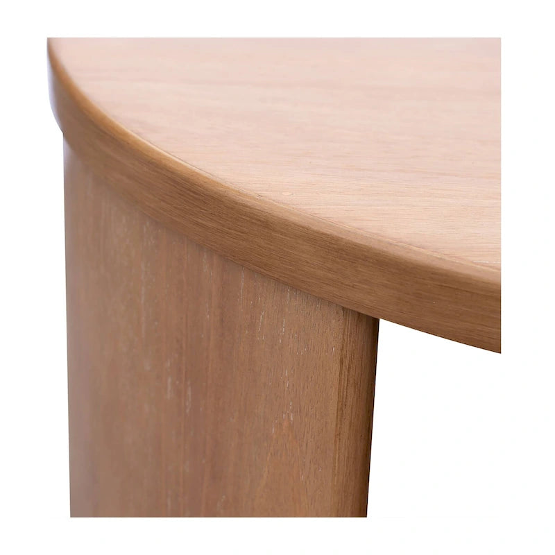 Runder Couchtisch aus Kautschukholzfurnier mit fester Ablage, 91,4 cm Durchmesser x 45,7 cm H