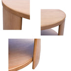 Runder Couchtisch aus Kautschukholzfurnier mit fester Ablage, 91,4 cm Durchmesser x 45,7 cm H