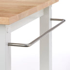 Rollbarer Küchenwagen aus Kautschukholz und MDF mit 2 Ablagen und Handtuchhalter, 86,4 cm B x 46,4 cm T x 88,9 cm H
