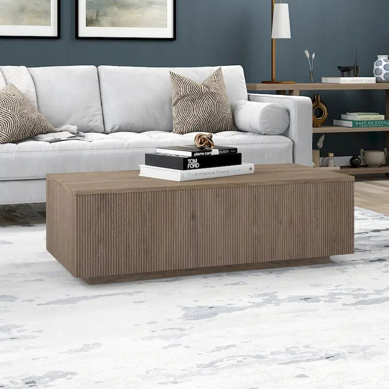 MDF- & PVC-rechteckiger Couchtisch, 120,65 cm B