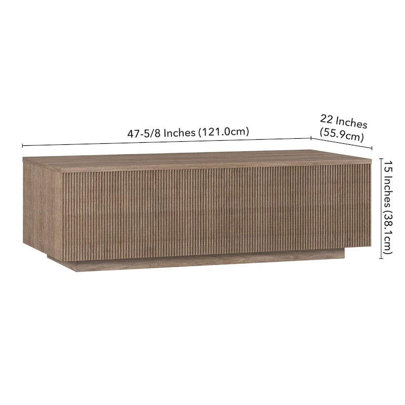 MDF- & PVC-rechteckiger Couchtisch, 120,65 cm B