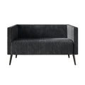 Zweisitzer-Liebessofa aus Samt-Polyester und Metall mit vertikalem Rückenlehnen-Detail 132 cm B x 78,5 cm T x 79 cm H