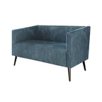 Zweisitzer-Liebessofa aus Samt-Polyester und Metall mit vertikalem Rückenlehnen-Detail 132 cm B x 78,5 cm T x 79 cm H