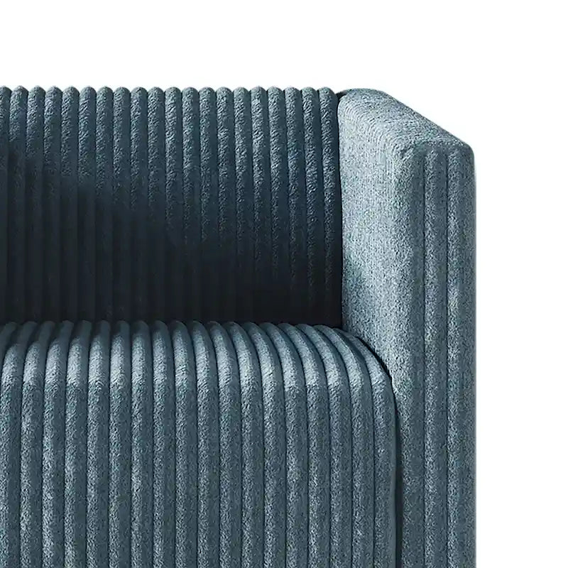 Zweisitzer-Liebessofa aus Samt-Polyester und Metall mit vertikalem Rückenlehnen-Detail 132 cm B x 78,5 cm T x 79 cm H
