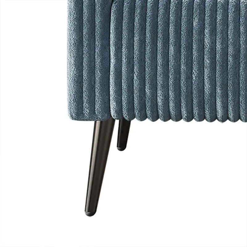 Zweisitzer-Liebessofa aus Samt-Polyester und Metall mit vertikalem Rückenlehnen-Detail 132 cm B x 78,5 cm T x 79 cm H