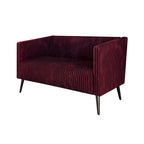 Zweisitzer-Liebessofa aus Samt-Polyester und Metall mit vertikalem Rückenlehnen-Detail 132 cm B x 78,5 cm T x 79 cm H