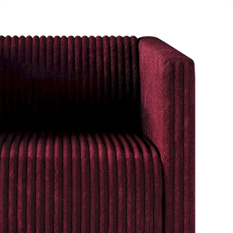 Zweisitzer-Liebessofa aus Samt-Polyester und Metall mit vertikalem Rückenlehnen-Detail 132 cm B x 78,5 cm T x 79 cm H