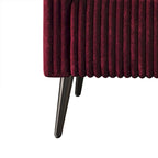 Zweisitzer-Liebessofa aus Samt-Polyester und Metall mit vertikalem Rückenlehnen-Detail 132 cm B x 78,5 cm T x 79 cm H