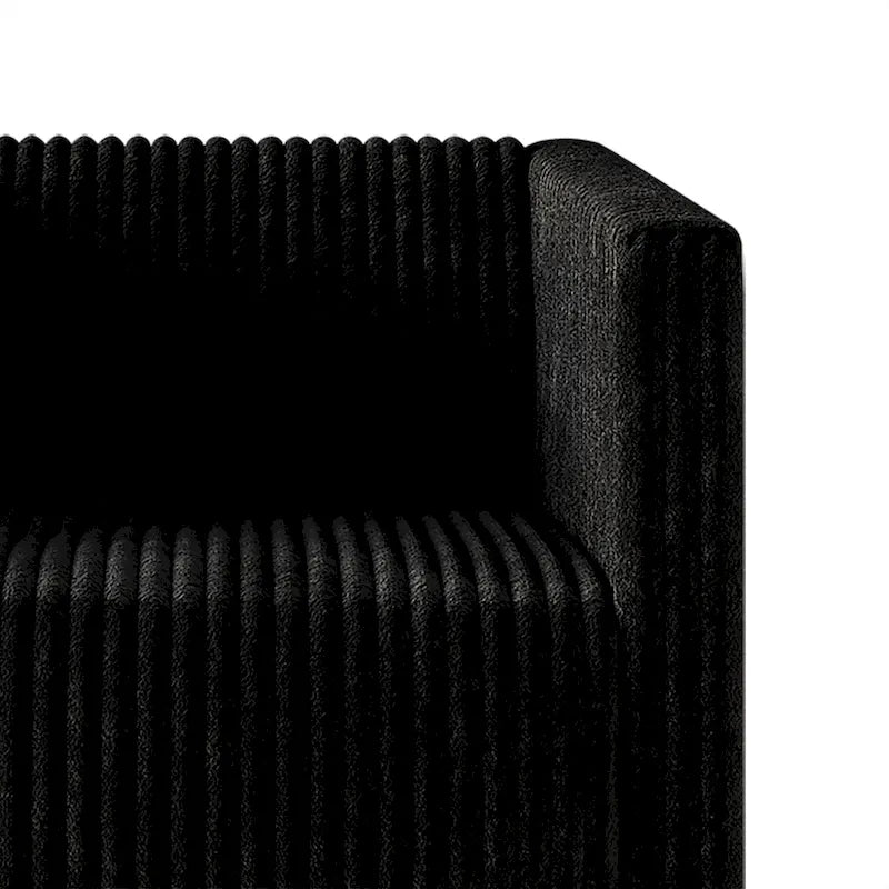 Zweisitzer-Liebessofa aus Samt-Polyester und Metall mit vertikalem Rückenlehnen-Detail 132 cm B x 78,5 cm T x 79 cm H