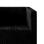 Zweisitzer-Liebessofa aus Samt-Polyester und Metall mit vertikalem Rückenlehnen-Detail 132 cm B x 78,5 cm T x 79 cm H
