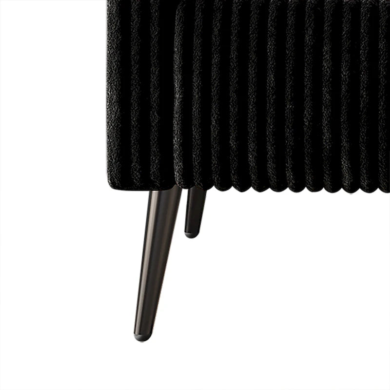 Zweisitzer-Liebessofa aus Samt-Polyester und Metall mit vertikalem Rückenlehnen-Detail 132 cm B x 78,5 cm T x 79 cm H