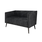 Zweisitzer-Liebessofa aus Samt-Polyester und Metall mit vertikalem Rückenlehnen-Detail 132 cm B x 78,5 cm T x 79 cm H