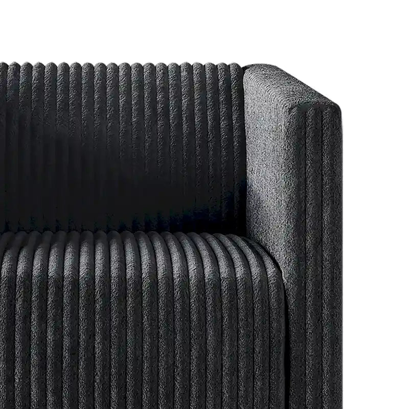 Zweisitzer-Liebessofa aus Samt-Polyester und Metall mit vertikalem Rückenlehnen-Detail 132 cm B x 78,5 cm T x 79 cm H