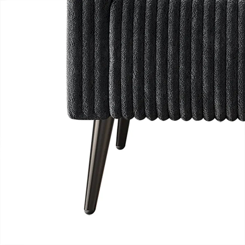 Zweisitzer-Liebessofa aus Samt-Polyester und Metall mit vertikalem Rückenlehnen-Detail 132 cm B x 78,5 cm T x 79 cm H