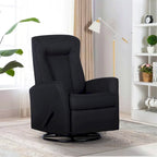 Drehbarer Schaukel- und Relaxsessel aus Massivholz und Polyestergewebe 75,5 cm B x 86,5 cm T x 103 cm H
