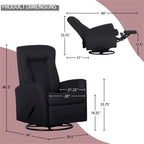 Drehbarer Schaukel- und Relaxsessel aus Massivholz und Polyestergewebe 75,5 cm B x 86,5 cm T x 103 cm H