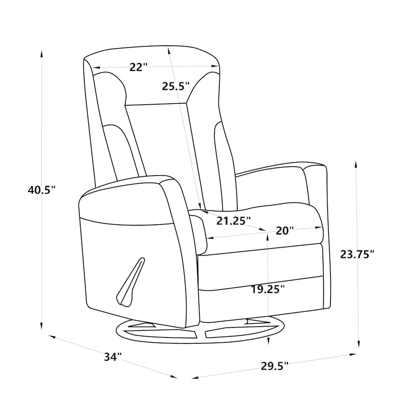 Drehbarer Schaukel- und Relaxsessel aus Massivholz und Polyestergewebe 75,5 cm B x 86,5 cm T x 103 cm H