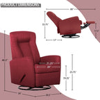 Drehbarer Schaukel- und Relaxsessel aus Massivholz und Polyestergewebe 75,5 cm B x 86,5 cm T x 103 cm H