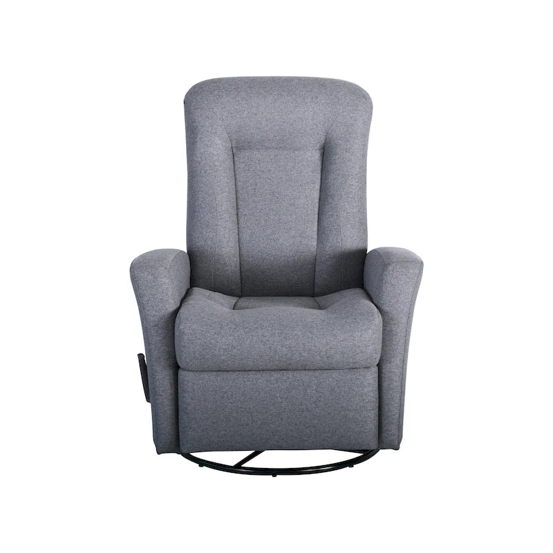 Drehbarer Schaukel- und Relaxsessel aus Massivholz und Polyestergewebe 75,5 cm B x 86,5 cm T x 103 cm H