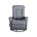Drehbarer Schaukel- und Relaxsessel aus Massivholz und Polyestergewebe 75,5 cm B x 86,5 cm T x 103 cm H