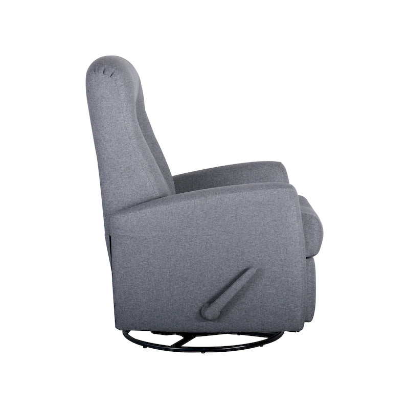 Drehbarer Schaukel- und Relaxsessel aus Massivholz und Polyestergewebe 75,5 cm B x 86,5 cm T x 103 cm H