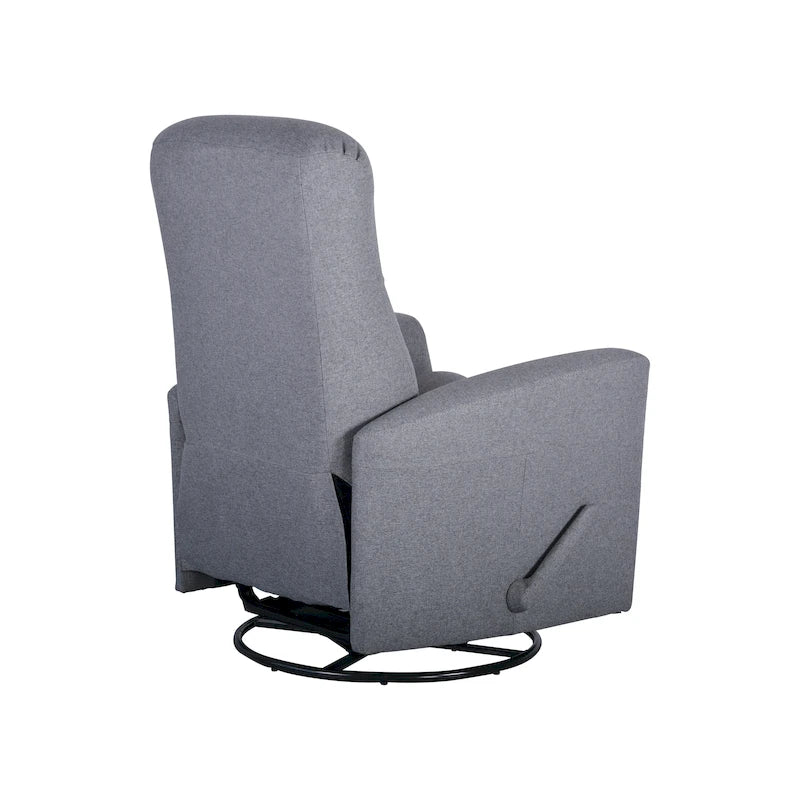Drehbarer Schaukel- und Relaxsessel aus Massivholz und Polyestergewebe 75,5 cm B x 86,5 cm T x 103 cm H