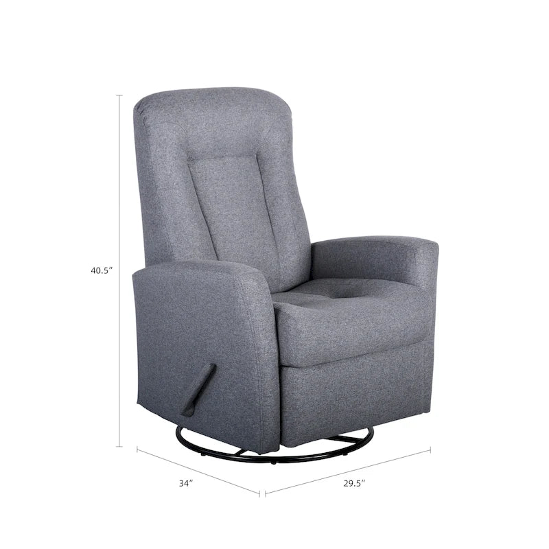 Drehbarer Schaukel- und Relaxsessel aus Massivholz und Polyestergewebe 75,5 cm B x 86,5 cm T x 103 cm H