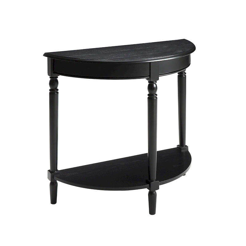 Eingangstisch Kiefer & Esche Furnier Halbrund mit Ablage 80 x 35,5 x 76 cm